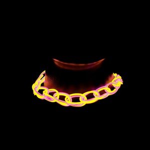 Light-Up Glow Choker ™ Handmade EL Wire Necklace,Outfit,Braided,EDM,Rave,Neon,Halloween,burning man,Cosplay,Party,jewelry,Festival,original image 2