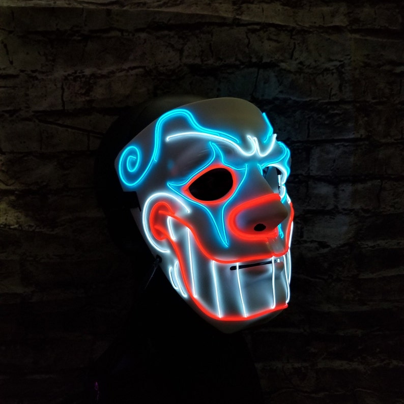 CREEPER CLOWN LED Light up Maskel Etsy