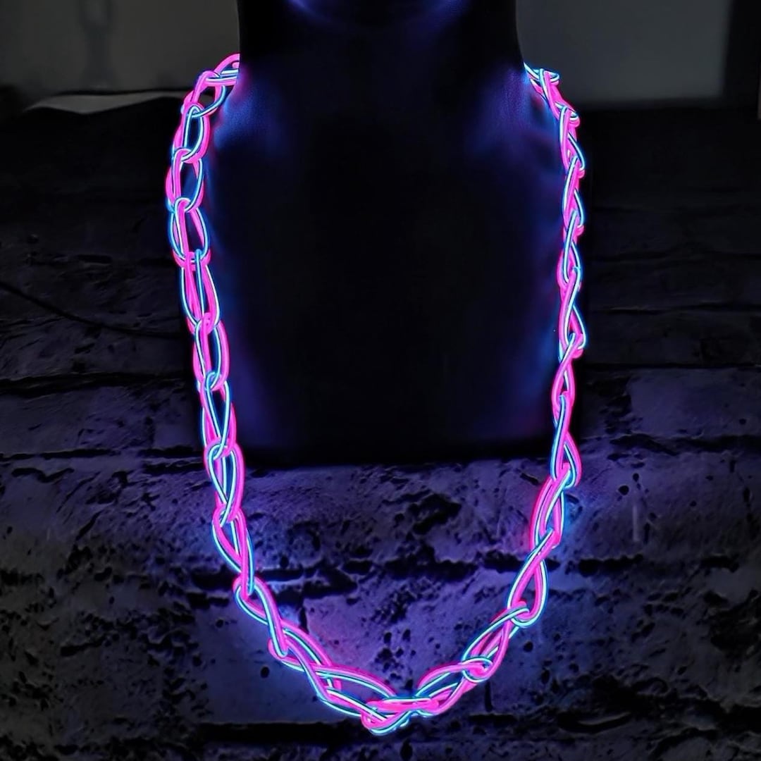 Light up Neon Necklace: Long Glow Rave Choker, Cosplay