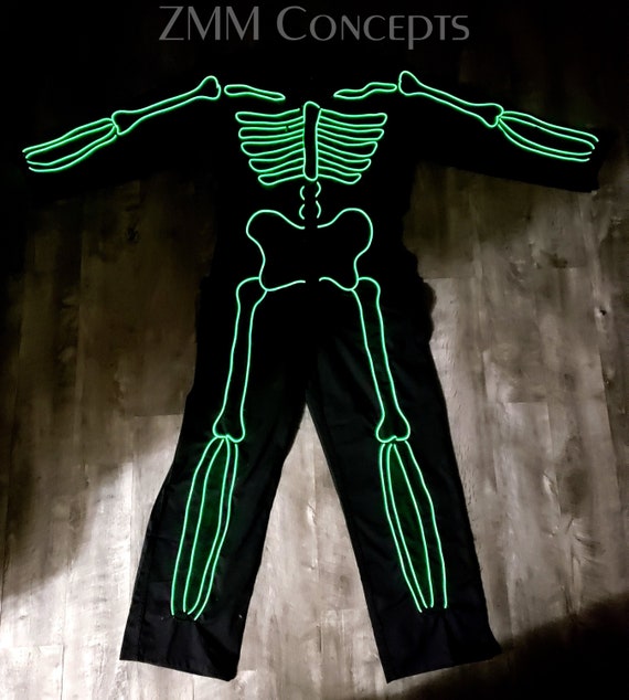 Bright Bones Glow in the Dark Costume Black Skeleton Dress Bright Bones Glow in the Dark Costume Black Skeleton Dress