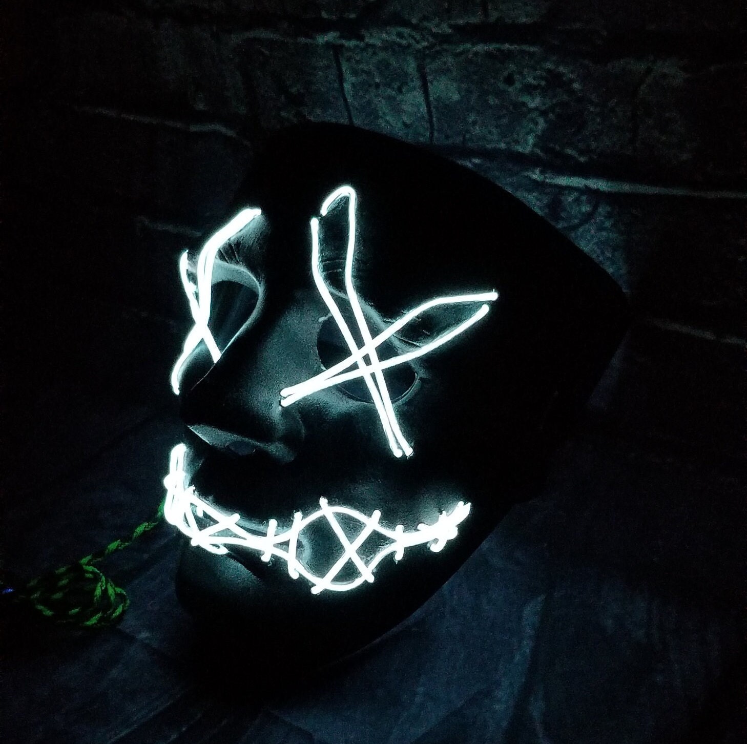 Sitches - Neon Mask Handmade,el Wire,purge,prop,art,rave,halloween ...