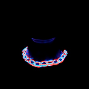 Light-Up Glow Choker ™ Handmade EL Wire Necklace,Outfit,Braided,EDM,Rave,Neon,Halloween,burning man,Cosplay,Party,jewelry,Festival,original image 4