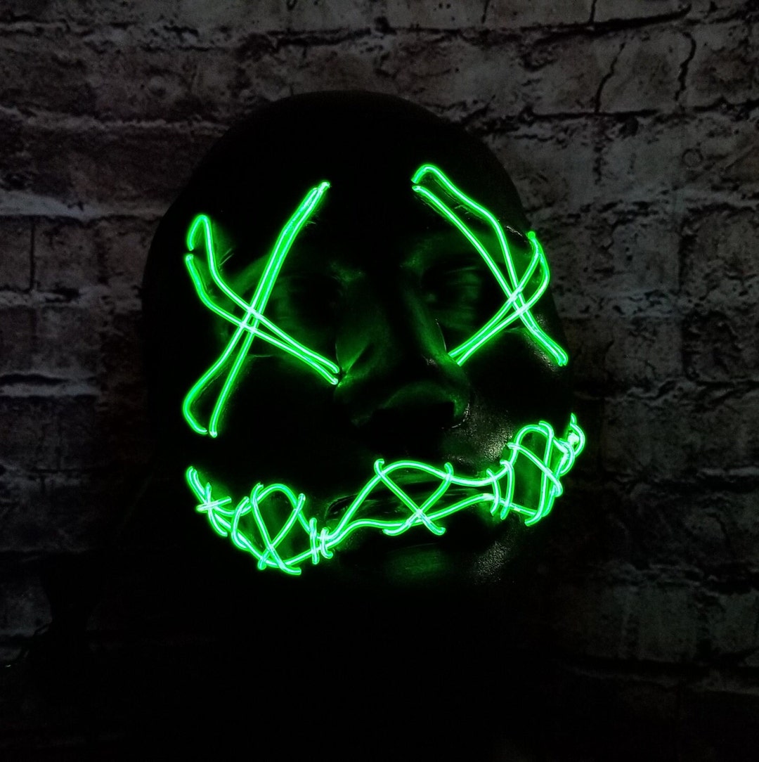 Sitches - Neon Mask Handmade,el Wire,purge,prop,art,rave,halloween ...