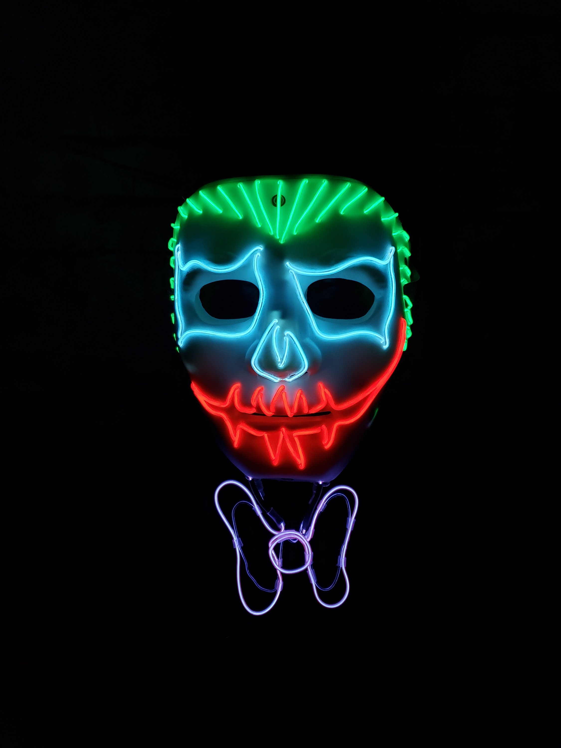 JOKER LED Light up Maskel Wireskeleton3-dfestivalrave | Etsy