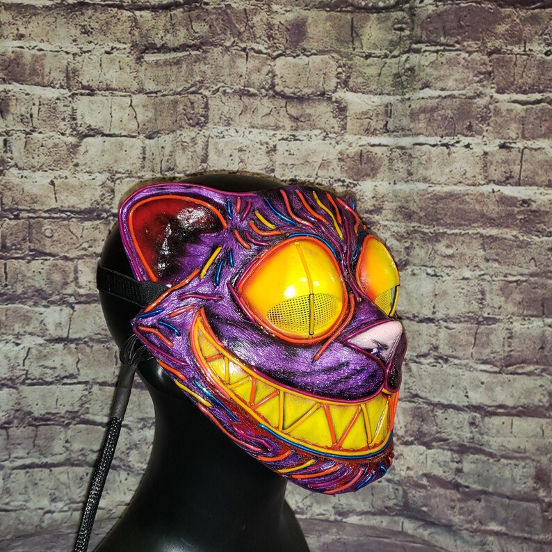 CREEPY CAT LED Light Up Cat MaskHand SculptedResin MaskEl Etsy