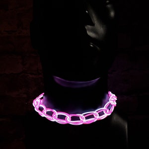 Light-Up Glow Choker ™ Handmade EL Wire Necklace,Outfit,Braided,EDM,Rave,Neon,Halloween,burning man,Cosplay,Party,jewelry,Festival,original image 7