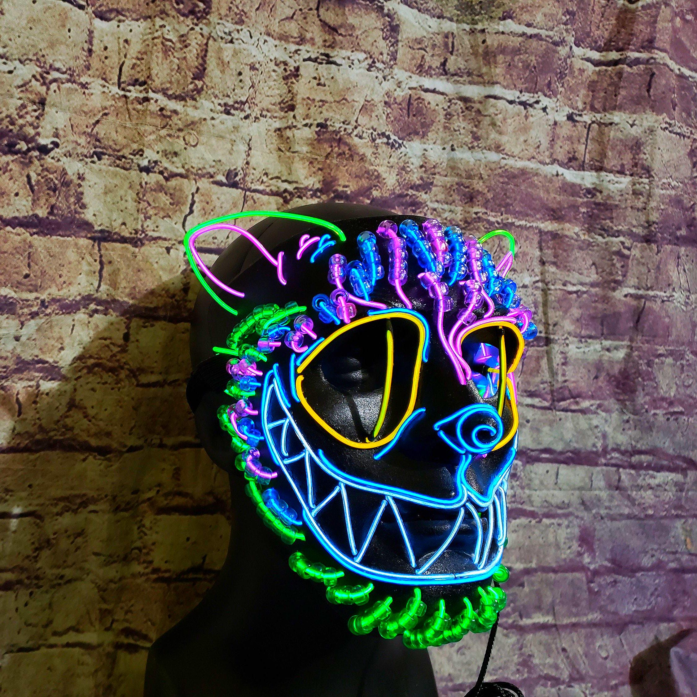 SMILING CAT -neon Mask Handmade,el Wire,cheshire Cat,outfit