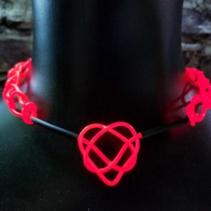 Floating Heart Glow Choker ™ -Light Up Handmade EL Wire Necklace,Outfit,Braided,Rave,Neon,Halloween,burning man,Cosplay,jewelry,Festival,lit