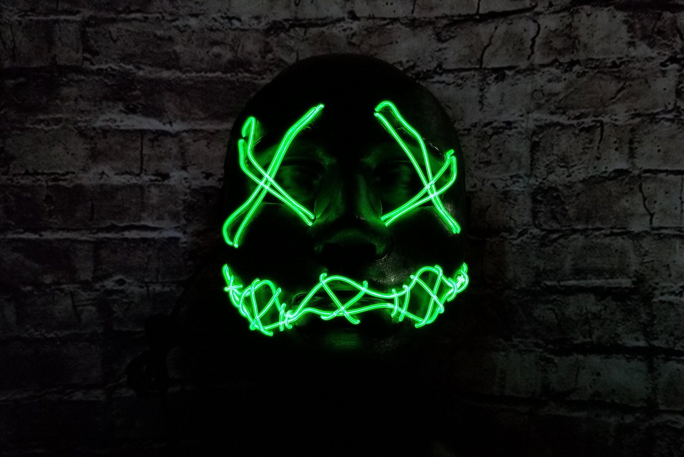STITCHES LED Light up Mask El Wire Edc Festival Outfit | Etsy