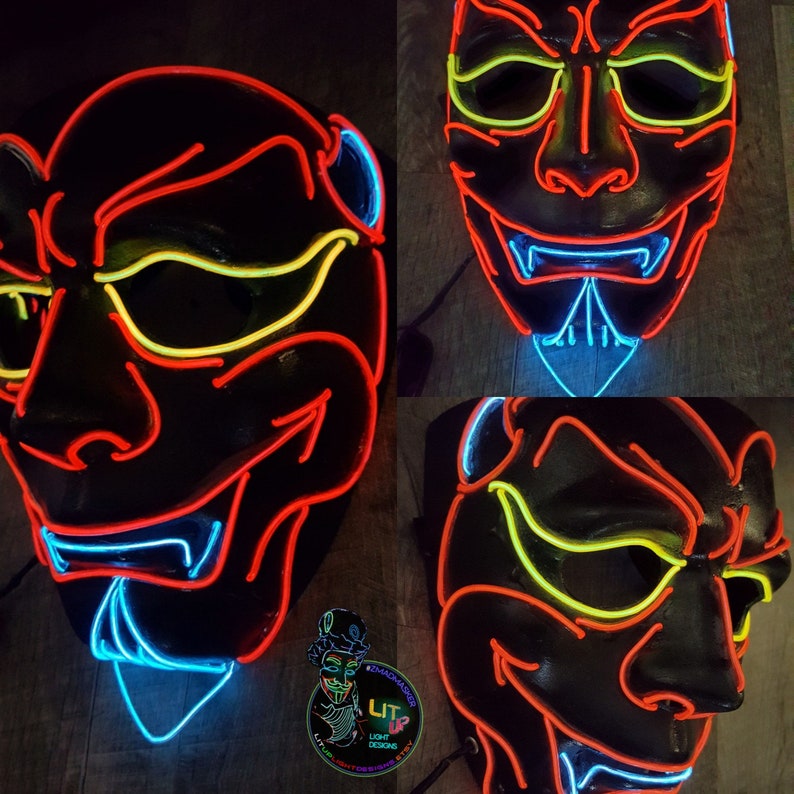DEVIL LED Light up Maskel Etsy