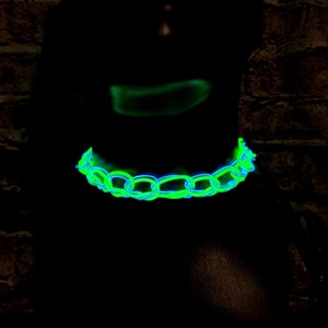 Light-Up Glow Choker ™ Handmade EL Wire Necklace,Outfit,Braided,EDM,Rave,Neon,Halloween,burning man,Cosplay,Party,jewelry,Festival,original image 8