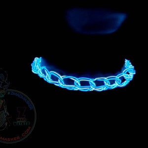 Light-Up Glow Choker ™ Handmade EL Wire Necklace,Outfit,Braided,EDM,Rave,Neon,Halloween,burning man,Cosplay,Party,jewelry,Festival,original image 9