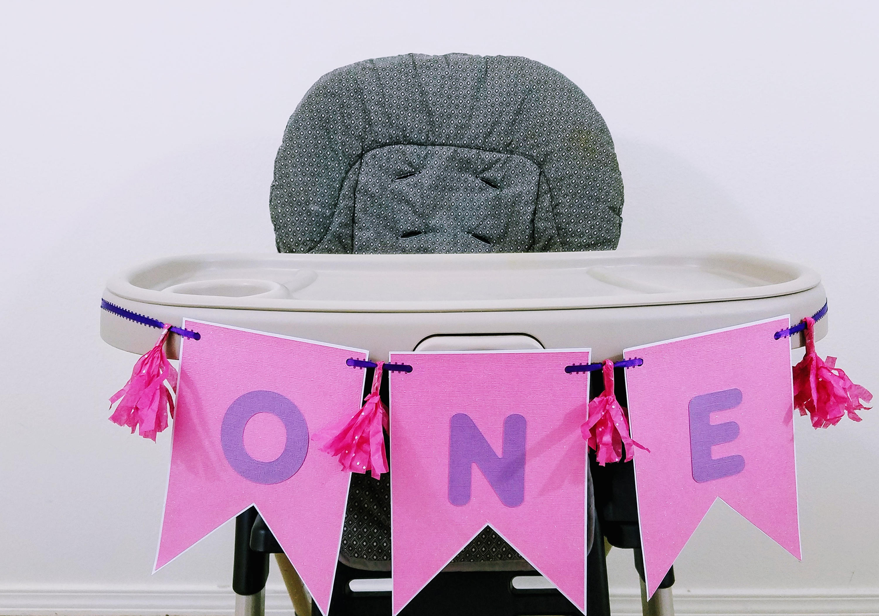 High Chair One Birthday Banner First Birthday Etsy