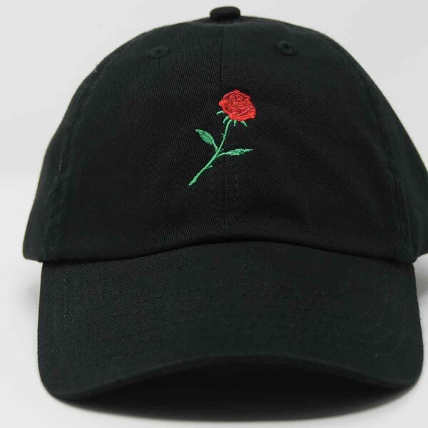 Red Rose Hat Embroidered Design