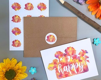 Happy Flowers Note Card Set