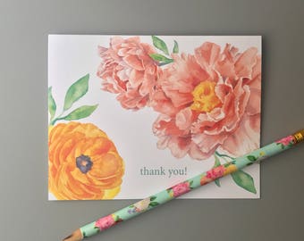 Floral Thank You Card Set