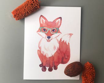 Fox in Glasses Note Card Set