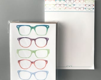 Eye Love Glasses Notepad and Note Card Set