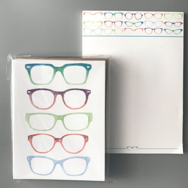 Eye Love Glasses Notepad and Note Card Set