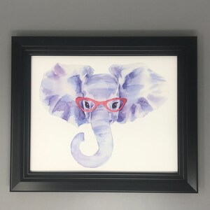 Elephant in Glasses Print