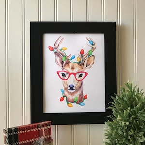 Reindeer in Glasses Print