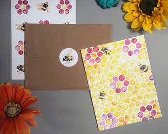 Happy Bees Note Card Set