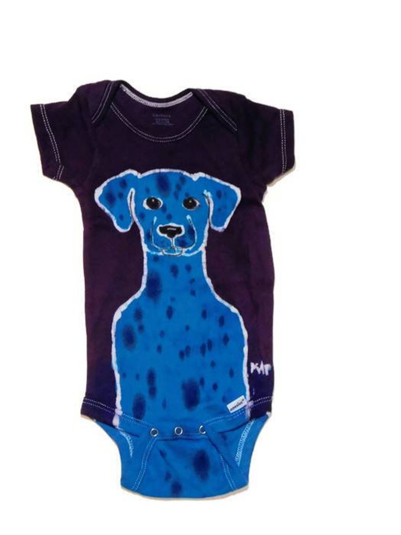 Puppy Dog Onesie Baby Clothes Blue Bodysuit Purple Etsy