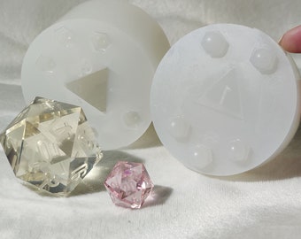 Extra Large - Jumbo - Sharp Edge Polyhedral Dice Silicone Mold - 43mm Chonk D20 Single - TTRPG - Blank Insert Option