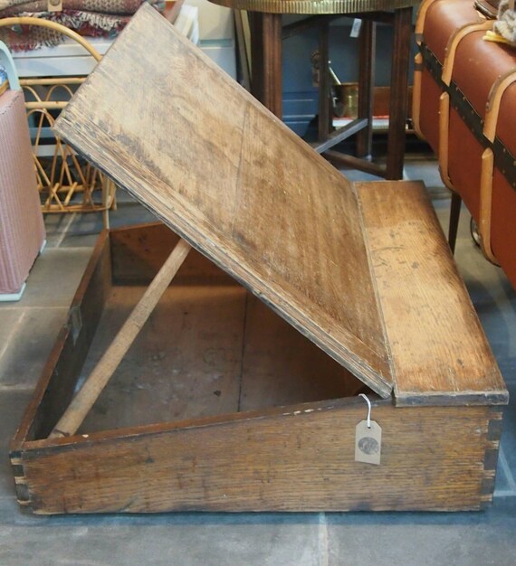 Antique Clerks Desk Large Wooden Desktop Salvaged County Image 0