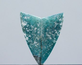 Green Moss Agate Gemstone Pair: Indonesia Agate for Jewelry Making