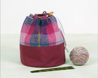 Harris Tweed Extra Long Knitting Needle Case, Luxury