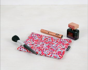 Liberty of London fabric makeup bag, floral zipper pouch, pretty cosmetics bag, gift for mum.