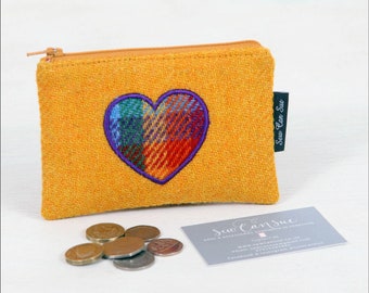 Harris Tweed coin purse, small wool coin pouch, change purse, notions  pouch