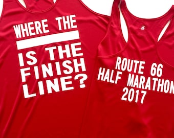 Design your own athletic tank top, Ladies running singlet, Customized tank tops, team running tank tops, Half Marathon tank top