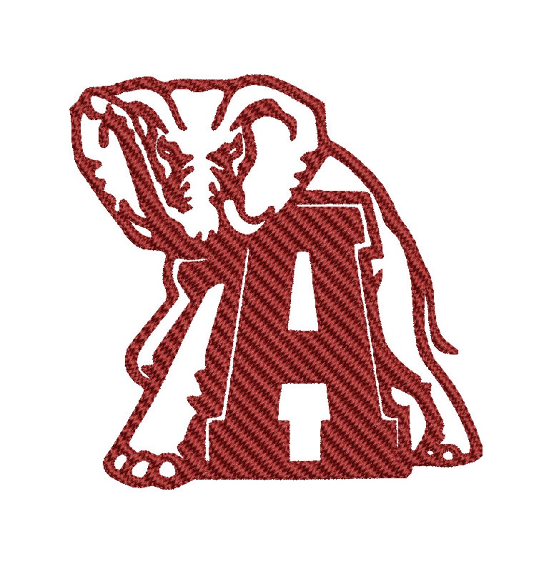Roll Tide Elephant Embroidery Design, Alabama Embroidery Files, Alabama