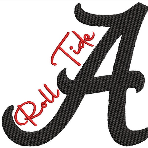 Roll Tide Embroidery, Alabama Embroidery Design, Pocket embroidery designs, Alabama A Roll Tide