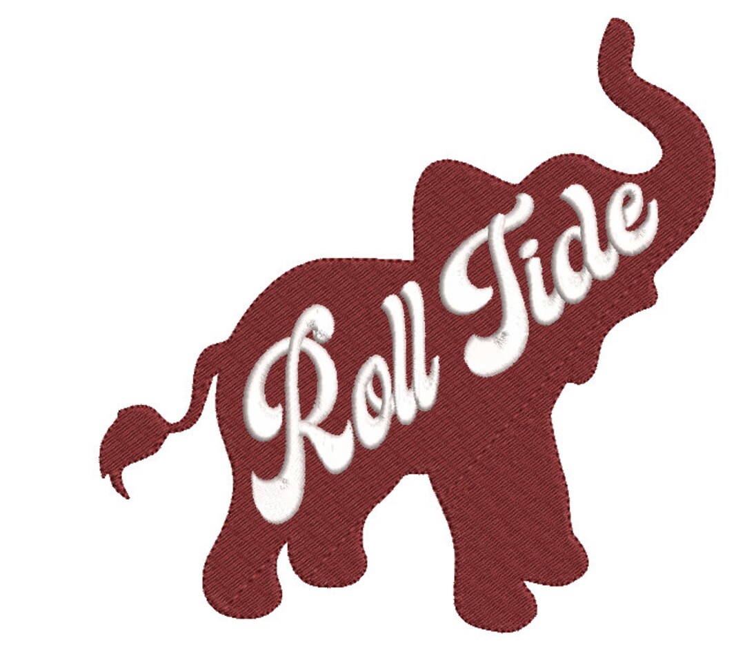 Roll Tide Elephant Embroidery Design, Alabama Embroidery Design, Roll