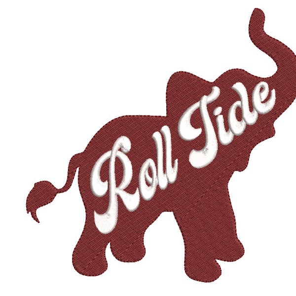 Roll Tide Elephant Embroidery Design, Alabama Embroidery design, Roll Tide Pocket Embroidery, Alabama Pocket Embroidery