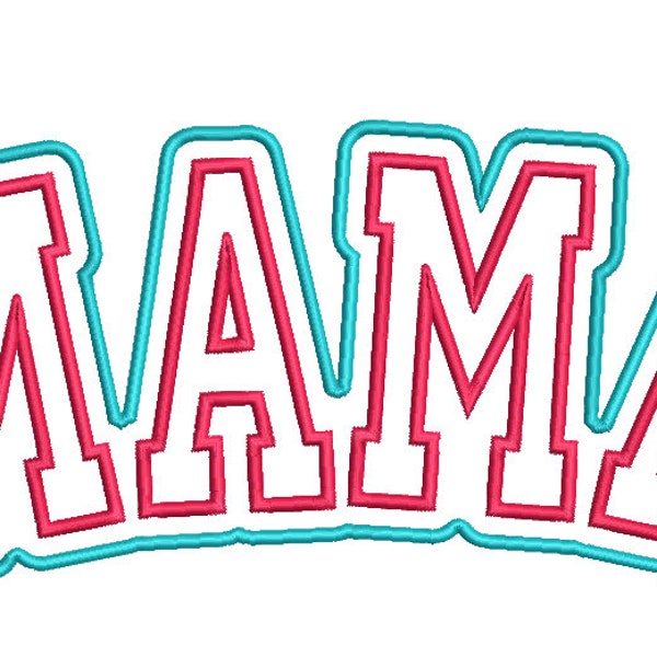 Mama Applique, Mama Duo Applique, Duo Glitter Applique, Mama Embroidery, Oversized mama embroidery design, Double stacked applique