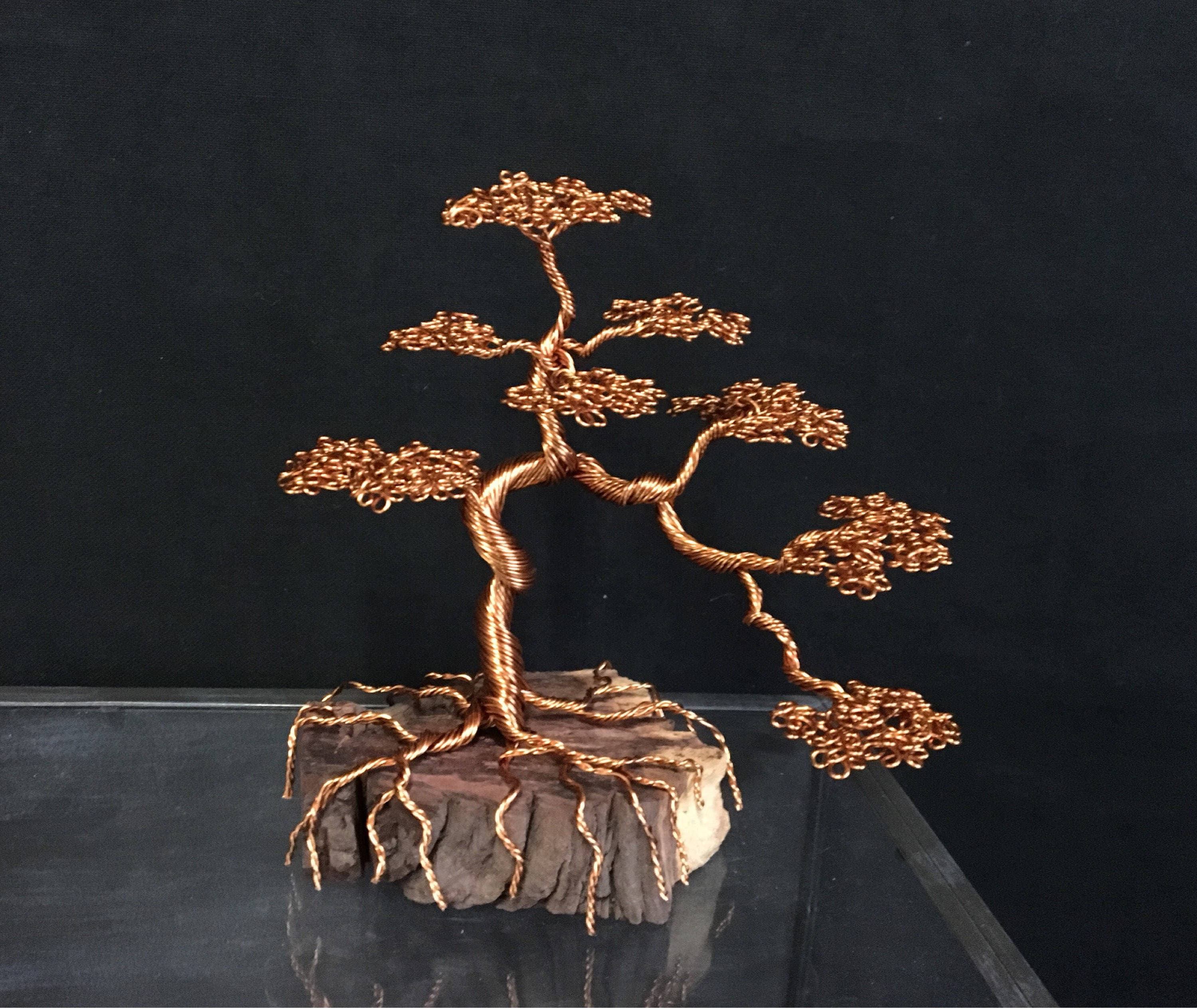 Copper Wire Tree, Copper Wire Artwork, Wire Tree Sculpture, Wire