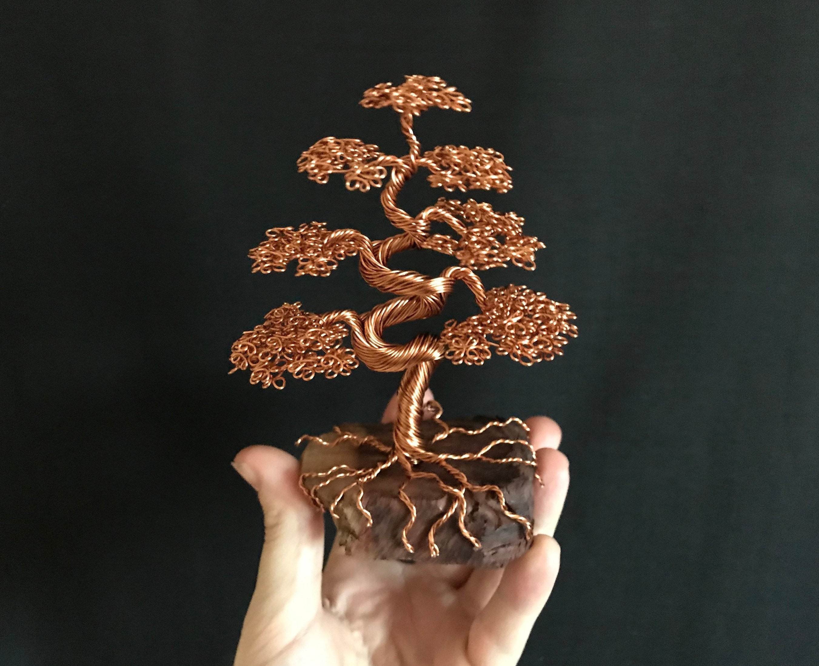 Escultura de alambre de bonsái de cobre informal/vertical -  México