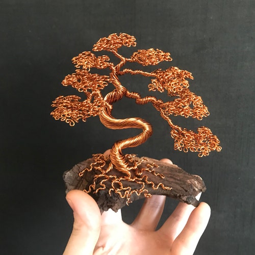 Bonsai Wire Tree Sculpture Cascaded Etsy