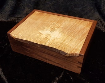 dovetailed box on Walnut and rippled Ash