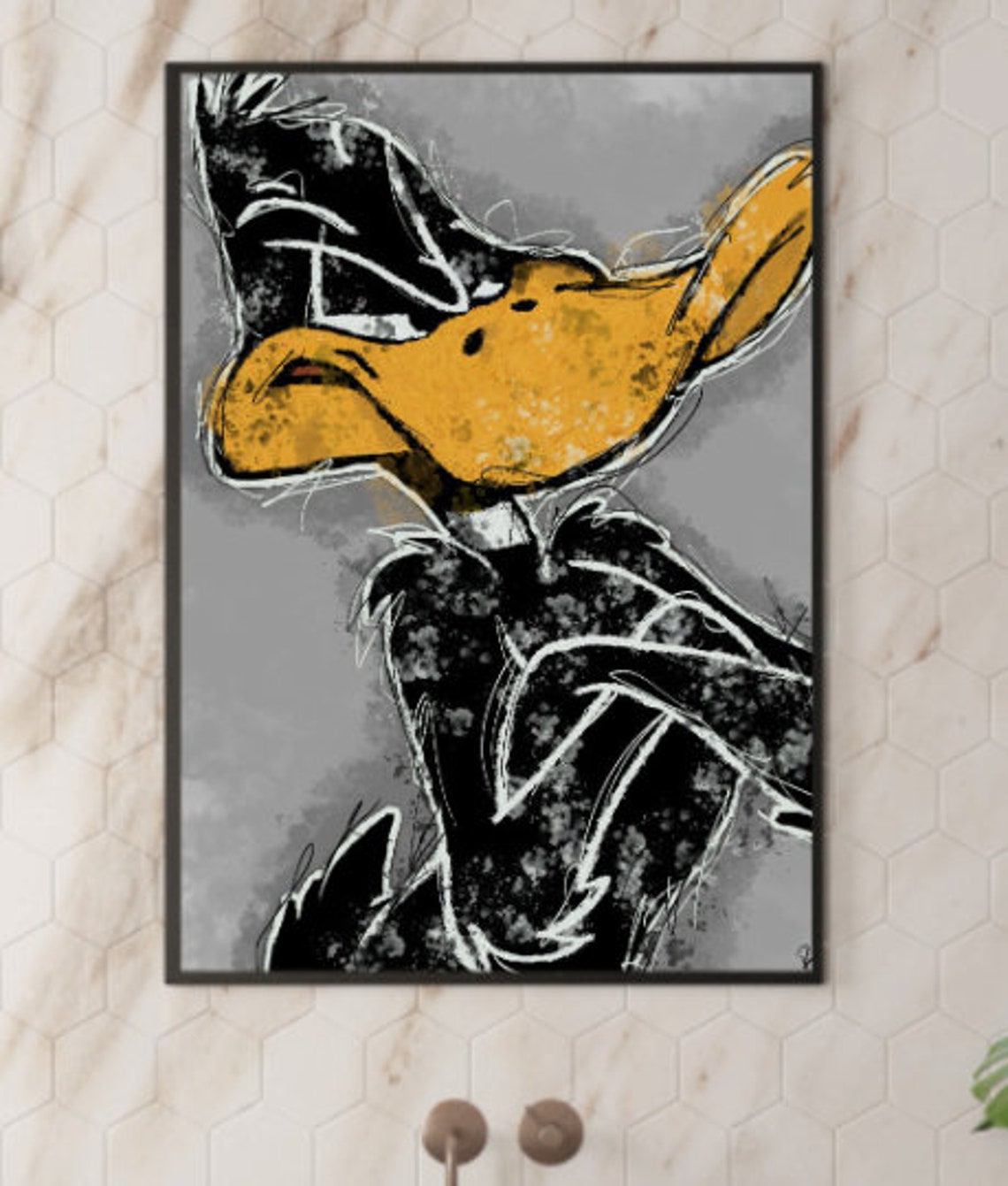 Daffy Duck print Movie Art Wall Art Print Art Handmade | Etsy