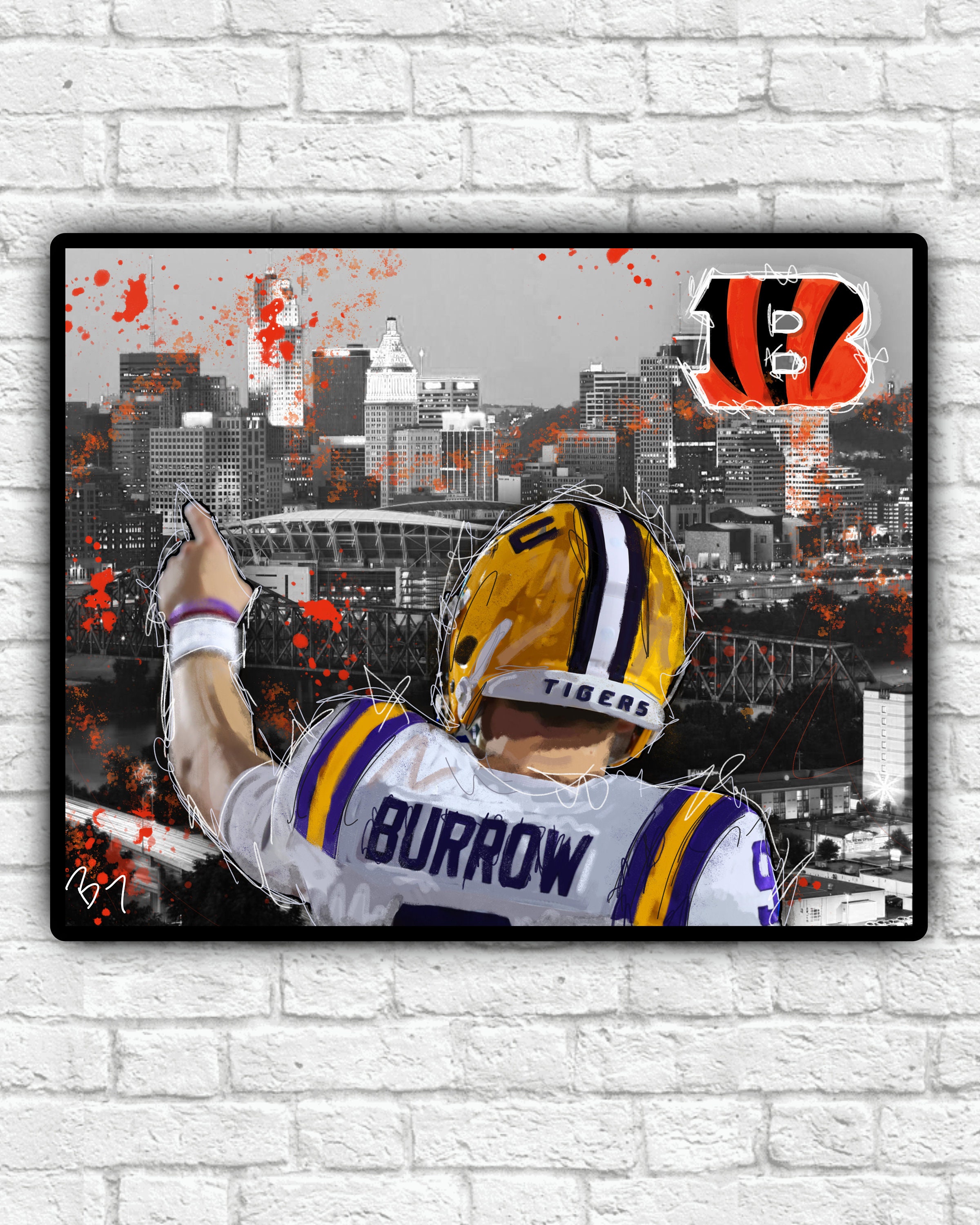 Joe Burrow print | Etsy