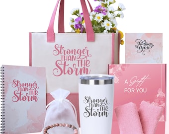 Get Well Gift Box for Women – Stronger Than The Storm Care Package: Tumbler, Tote, Bracelet + More | Support, Recovery & Encouragement Gift
