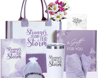 Get Well Gift Box for Women – Stronger Than The Storm Care Package with Tumbler, Tote, Bracelet | Support, Recovery & Encouragement Gift