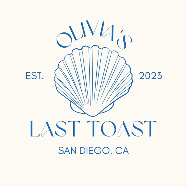 Custom Bachelorette SVG Logo, Coastal Bachelorette Logo, Last Toast on the Coast, Bachelorette Weekend Logo, Seashell