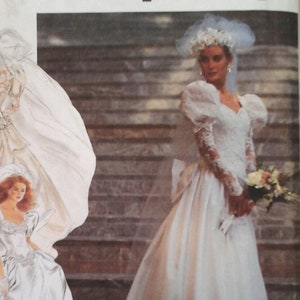 Simplicity 7429 Retro Misses&#39; Peplum Draped Sweatheart Wedding Dress Pattern, sizes 8-12, Bust 30-34, Simplicity Wedding Dress Pattern S-M