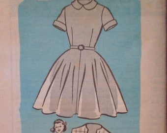 FF 50s Anne Adams 4593 Girls Dresses Mail order pattern, size 8, 1950s vintage mail order pattern Anne Adams 1950s girls dress pattern